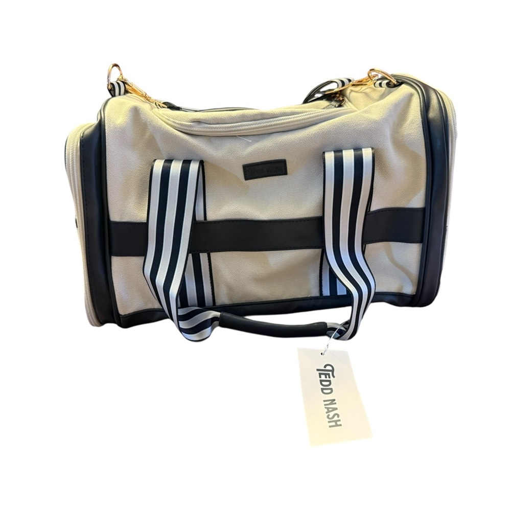 Tedd Nash Weekender Duffle Cream and Navy Bag NWT